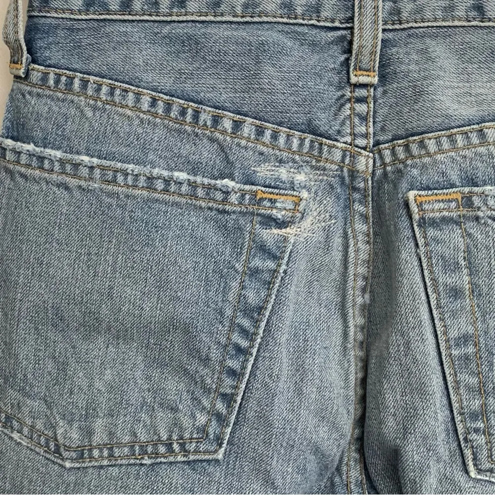 EUC Re/Done Originals High Rise Ankle Crop Light Repair Distressed Jeans Size 23 - Image 14