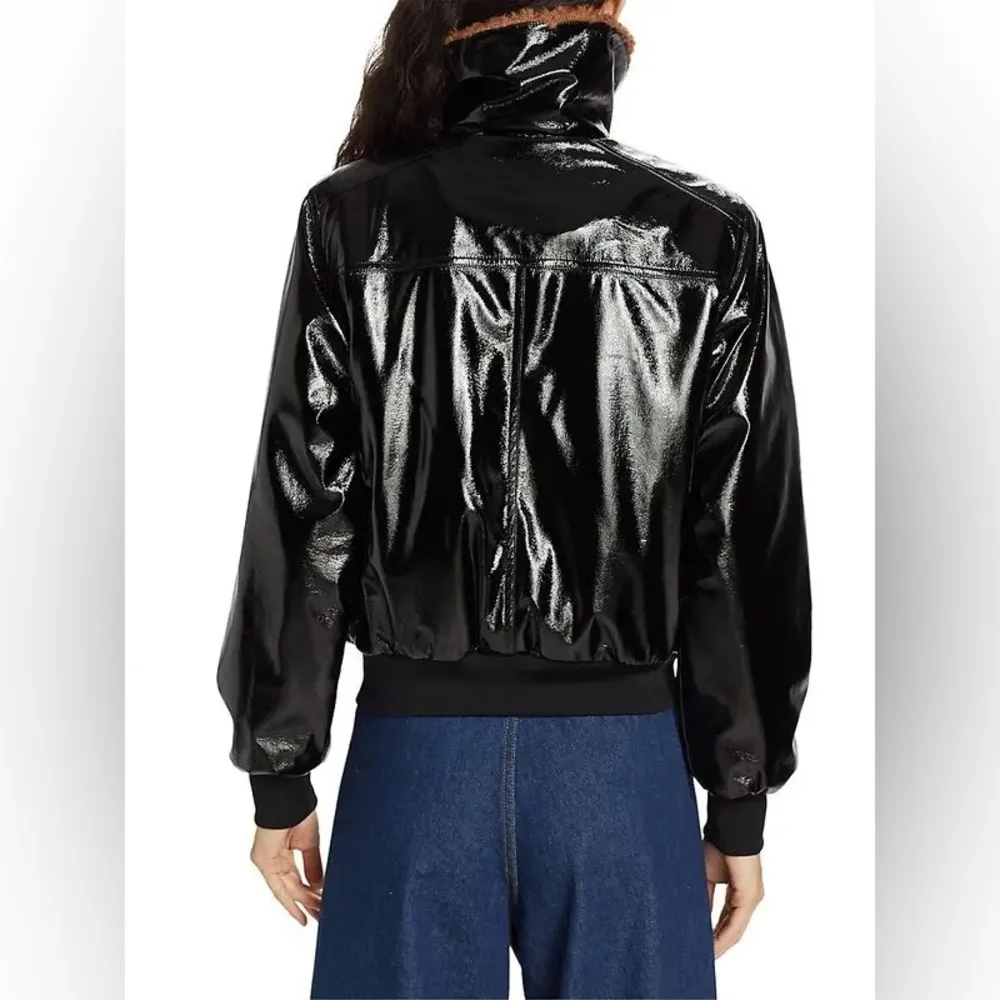 MOTHER X Revolve* Pilot Faux Patent Leather Jacket in Black Size XL New w/Tag - Image 8
