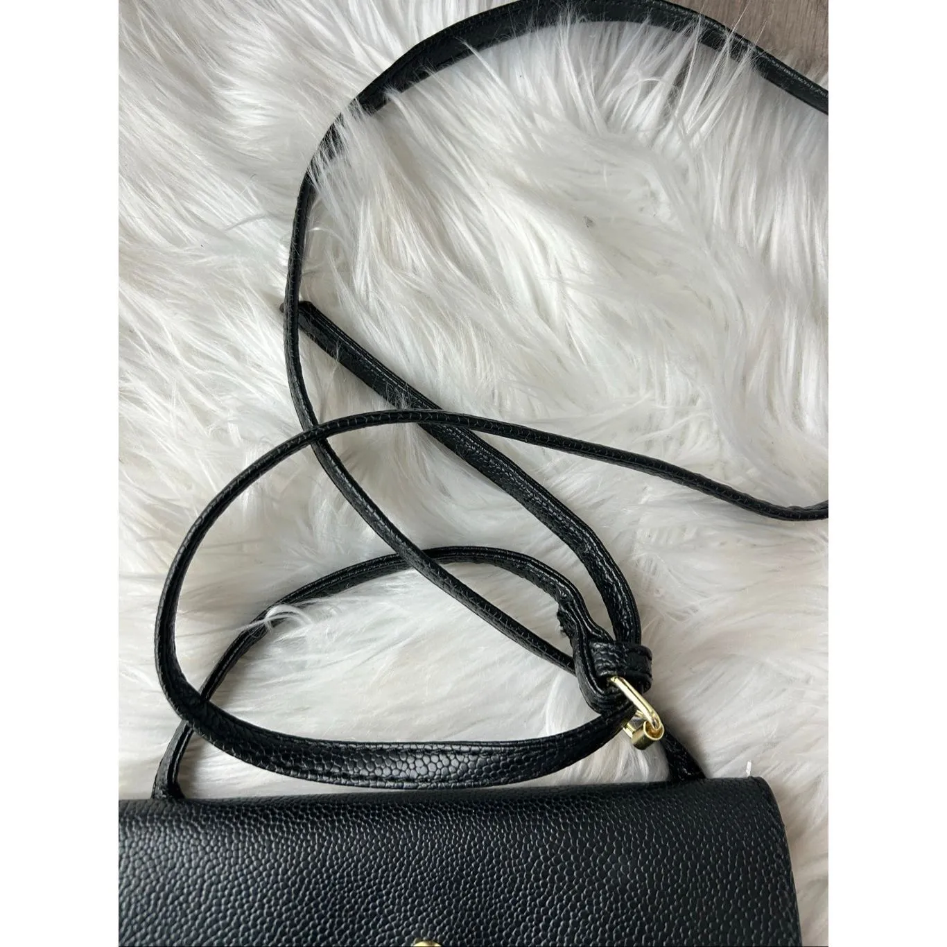 Tahari Women’s Black Patent Leather Flap-Over Crossbody Handbag Small - Image 2