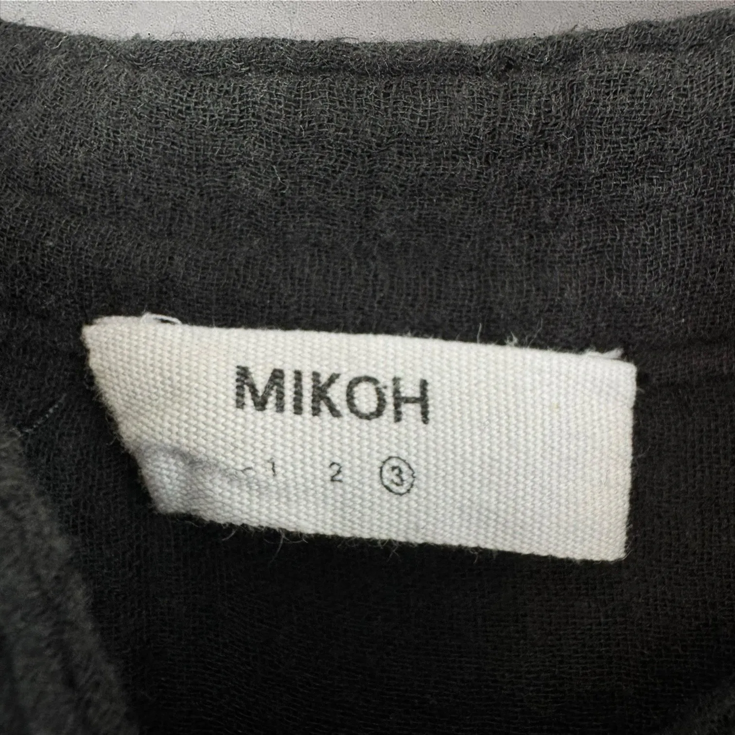 Mikoh Gauze Crinkle 100% Cotton Black‎ Maxi Tunic Dress Cover-up Size Large (3) - Image 2