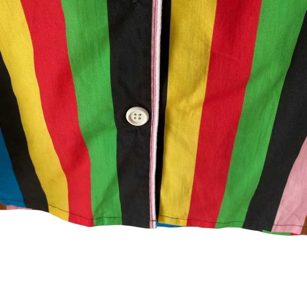 Rowing Blazers NWTs New York Stripe Multicolor Button Down Shirt size medium Black - Image 6