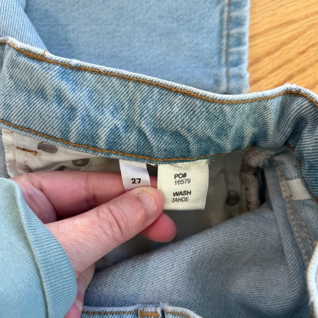 Reformation Jeans Cynthia High Rise Straight Jeans Button Fly Size 27 Light Wash - Image 8