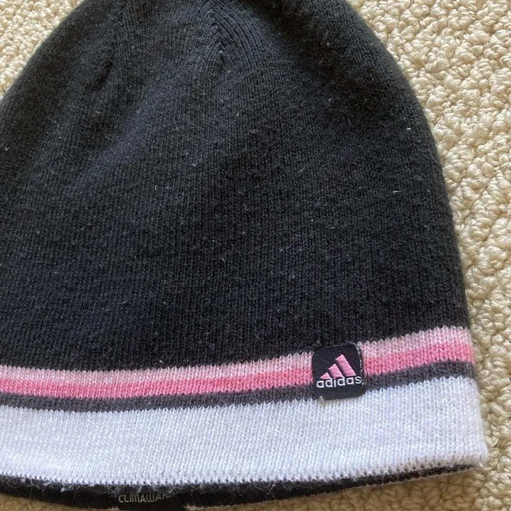 Adidas Climawarm Knit Beanie Hat Cold Weather Black Women’s One Size Stretch GUC - Image 2
