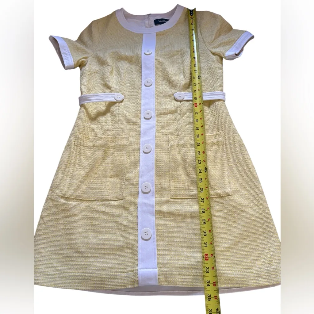 ModCloth Retro Style 60s Inspired Dress Yellow Mini Shift Womens Size 10 - Image 8