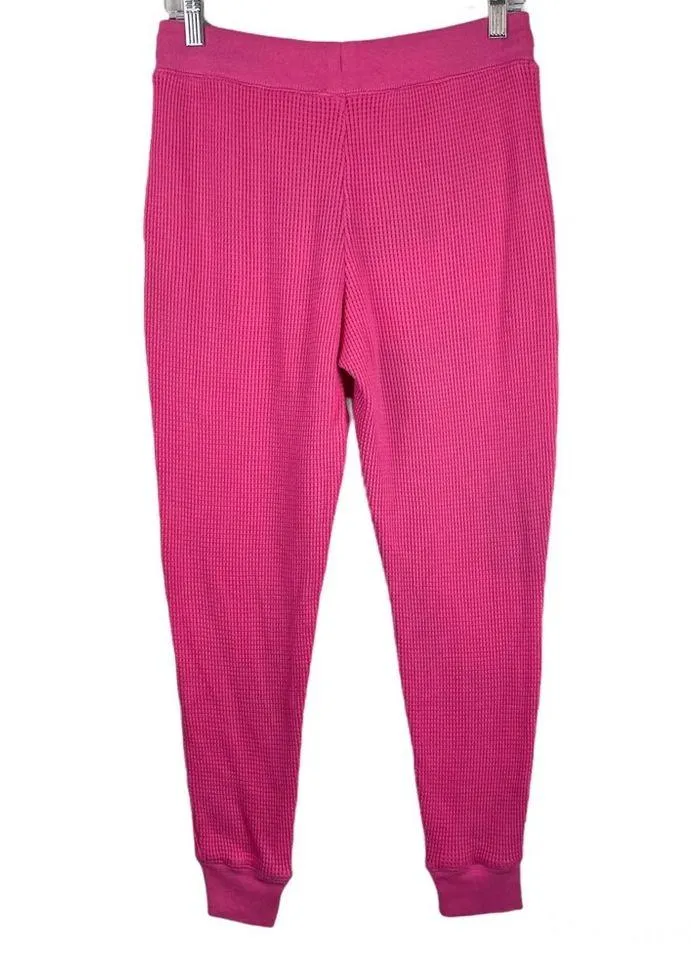 J. Crew Womens Waffle Knit Set Pink Pullover Jogger Pants Sz Small - Image 8
