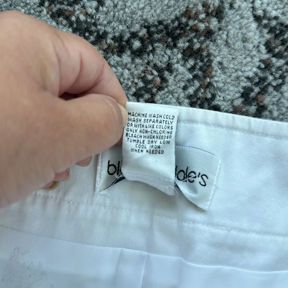 Bloomingdale’s Belted Pencil Skirt White 10 - Image 6