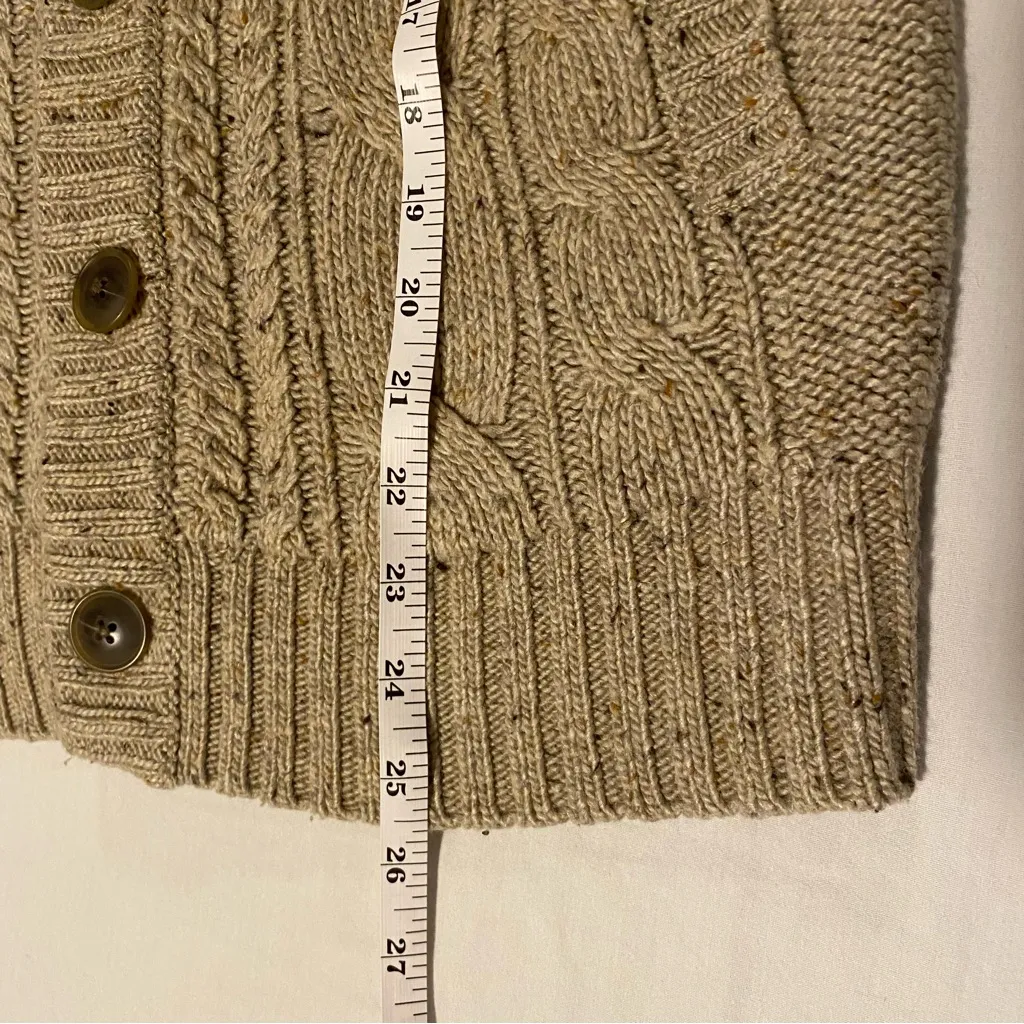 Uniqlo Women 6 Sleeveless Cardigan Vest Cable Knit Button Up Grandpa Chunky - Image 9