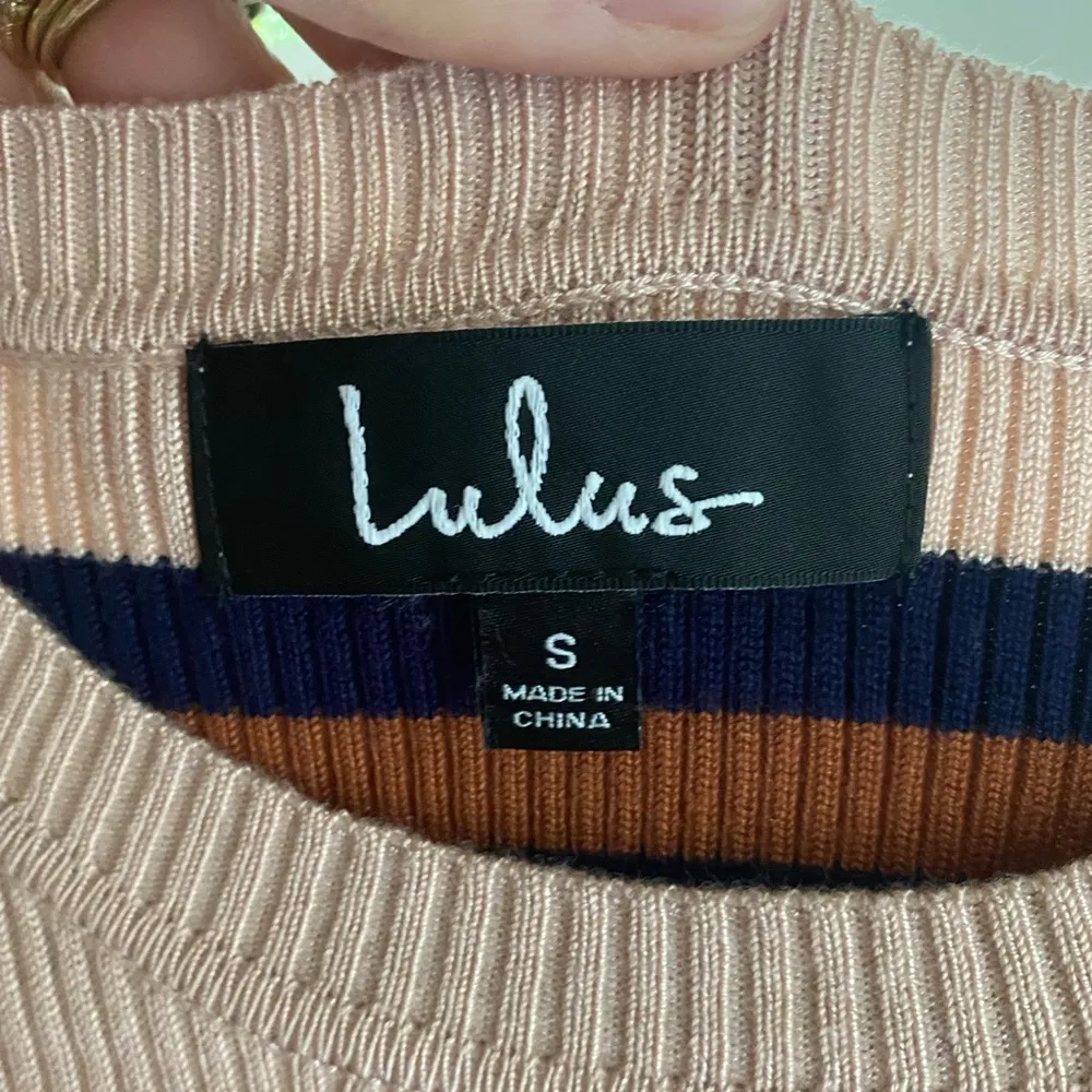 Lulu’s First In Line Blush Pink Stripped Ribbed Bodycon Sweater Dress - Image 3