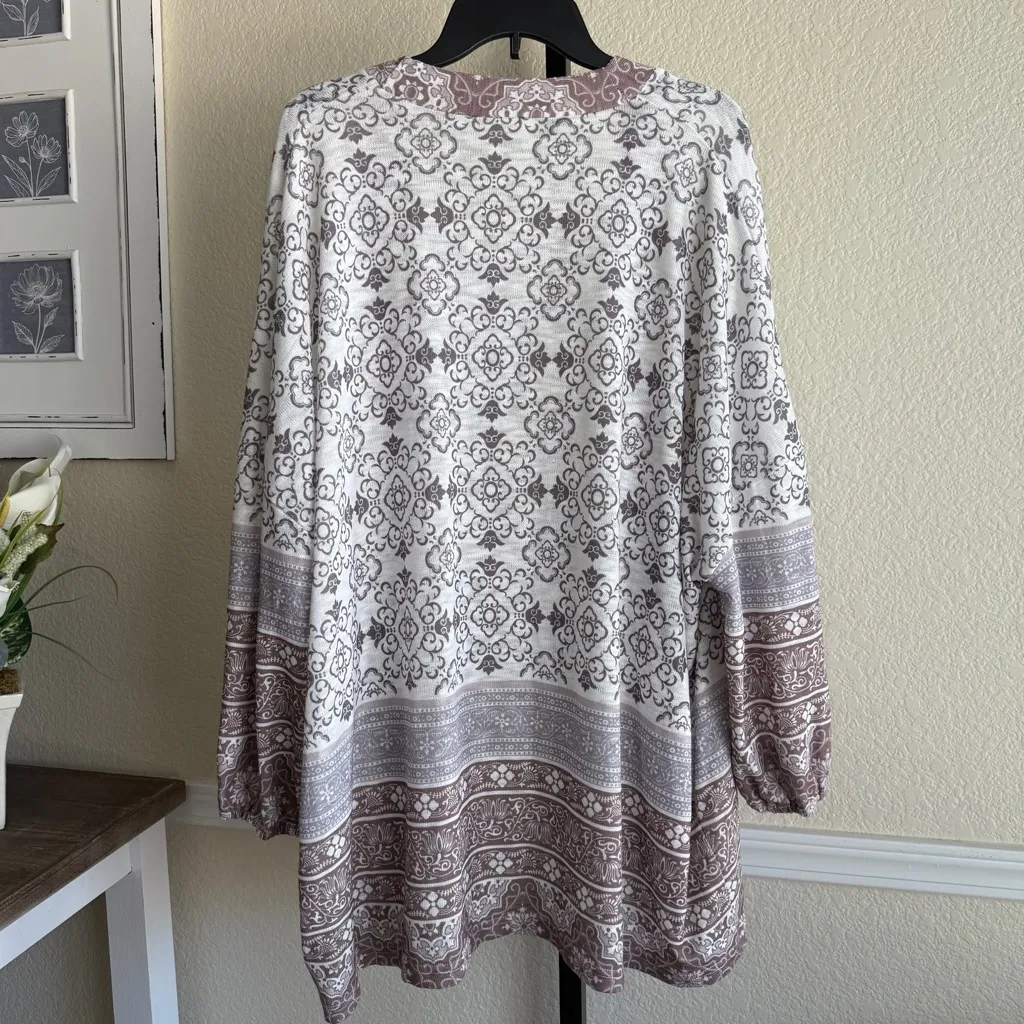 Boho Open Front Suzanne Betro XL Kimono Cardigan Long Sleeve Lightweight Duster - Image 2