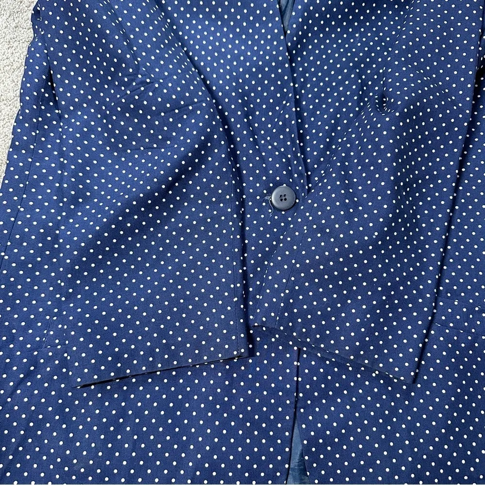 Pendleton Womens Vintage Polka Dot Print Lightweight Blazer Jacket Retro Navy 10 - Image 8