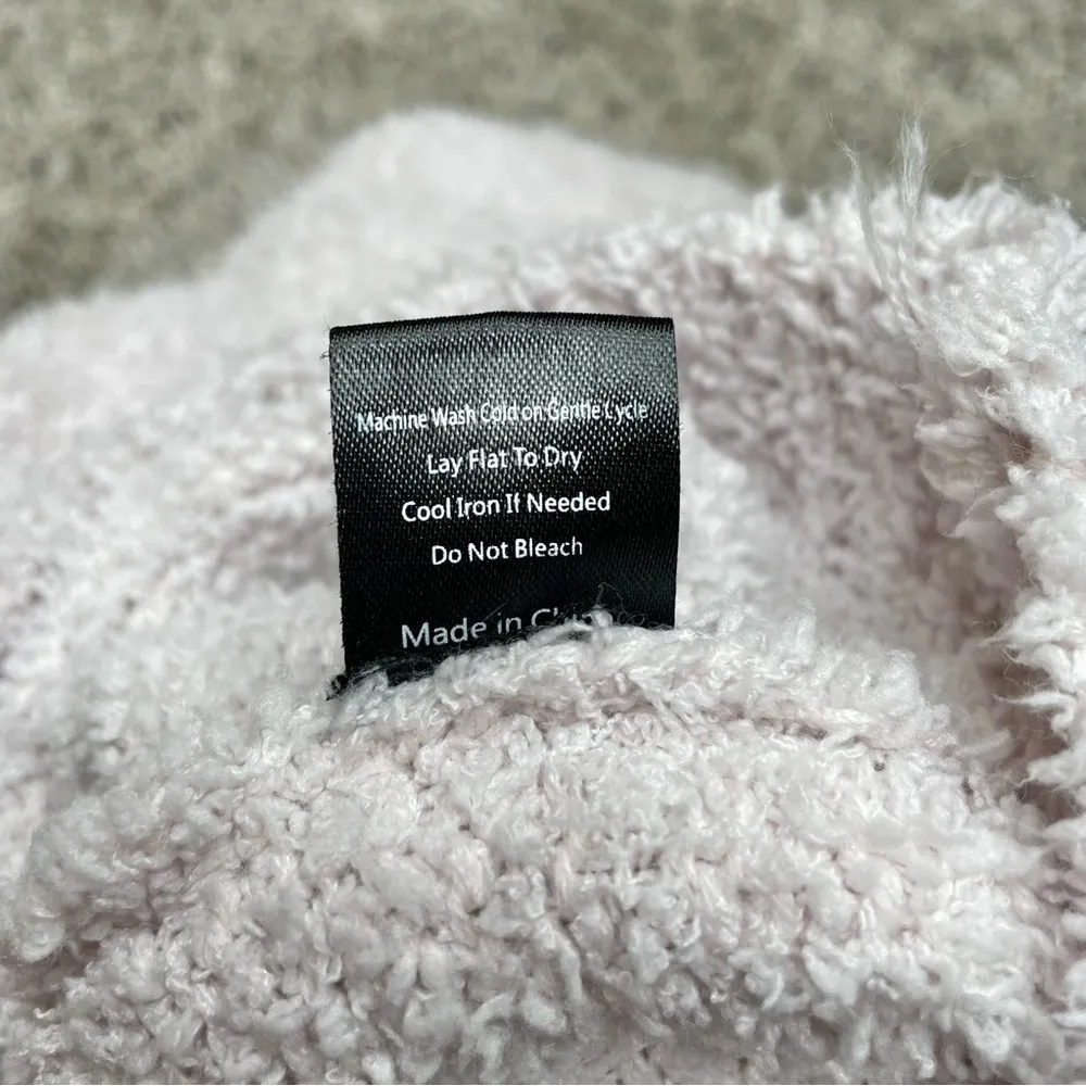 Shop The Mint Teddy Sherpa Pullover Sweater in Light Blush Pink Small - Image 8