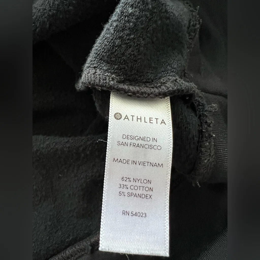 Athleta Snappy Sweatshirt Dress Black long sleeve boxy relaxed crewneck sporty S - Image 7