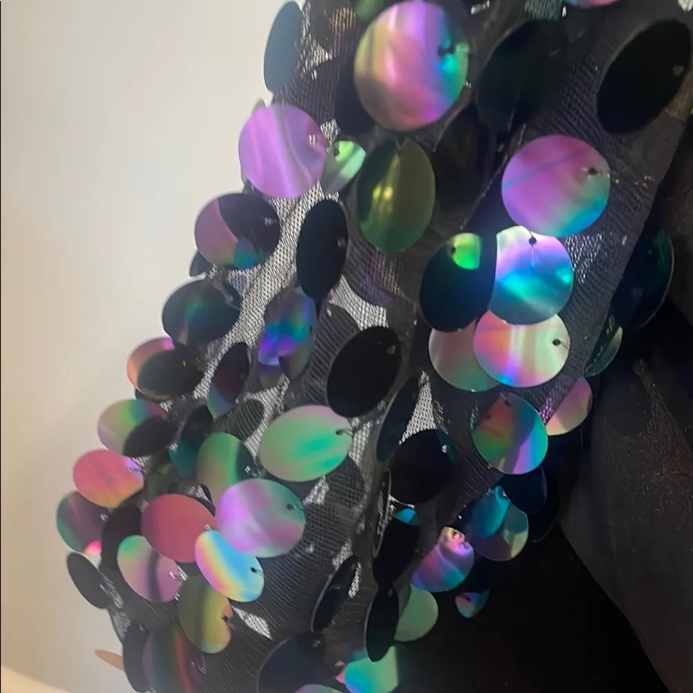 Black long sleeve Sequin Sleeve Top like new - Image 4