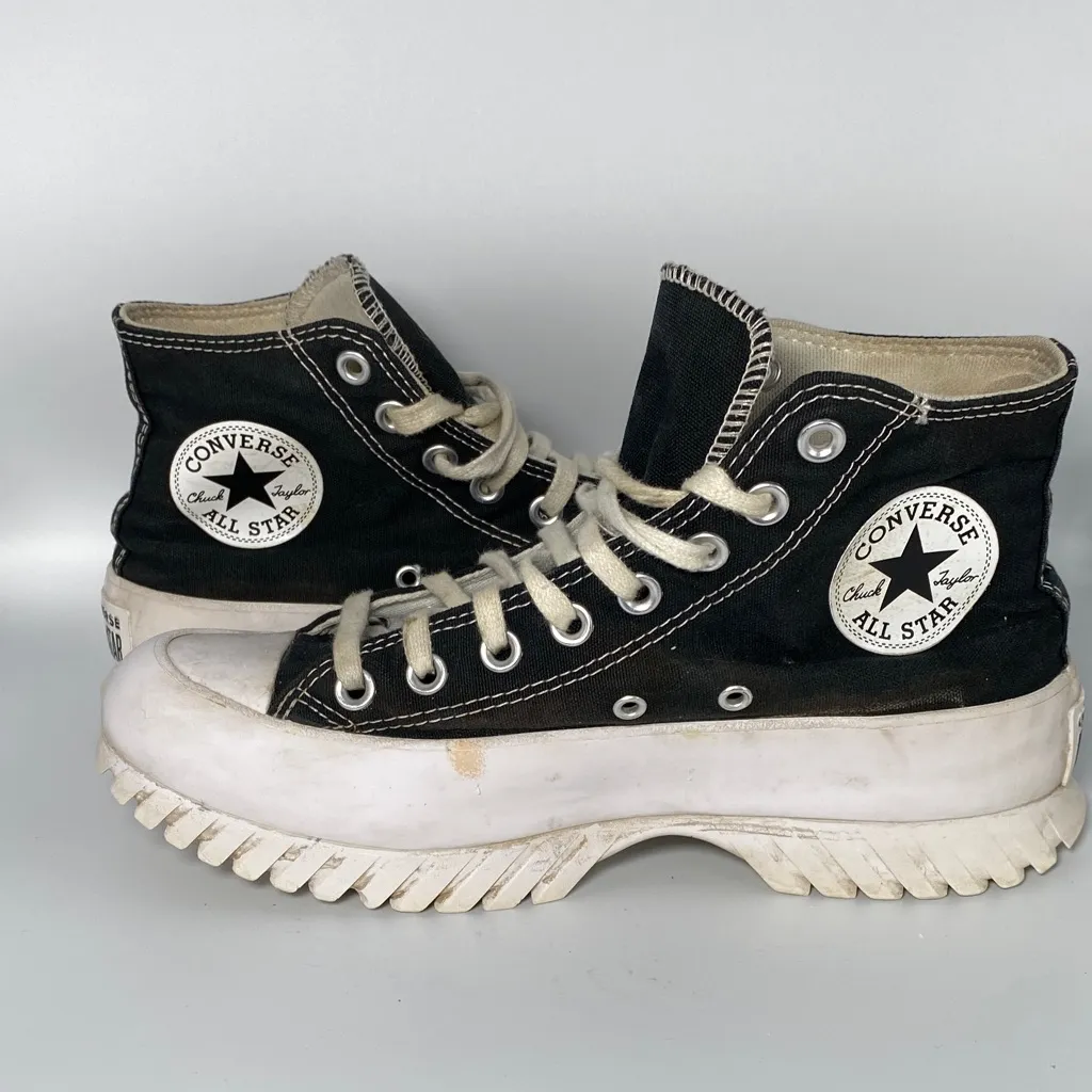 Converse Chuck Taylor All Star Black & White Platform High-Tops Women 8.5 (M6.5) - Image 6