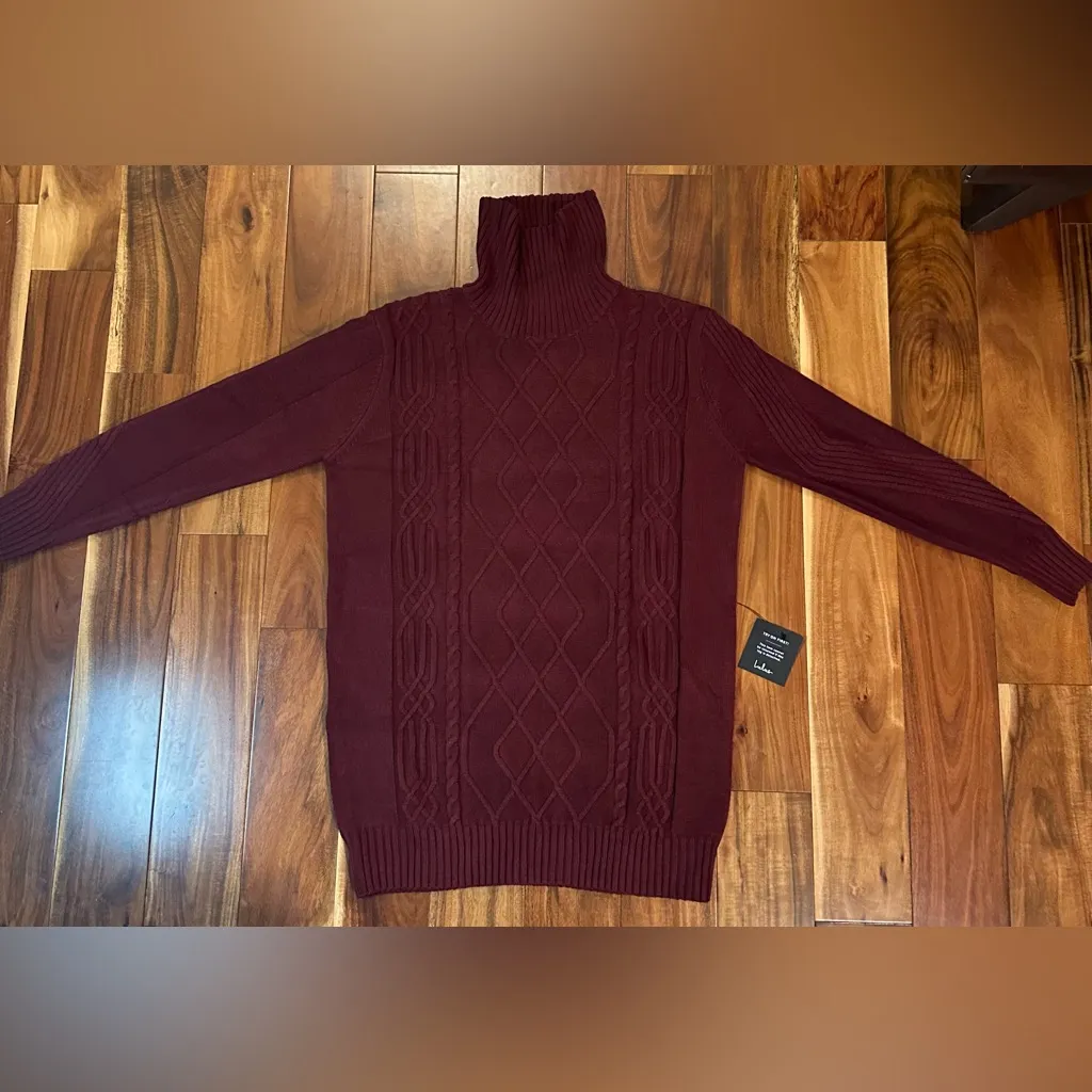 Lulus Cable Knit Turtle Neck Sweater Dress Size L - Image 3