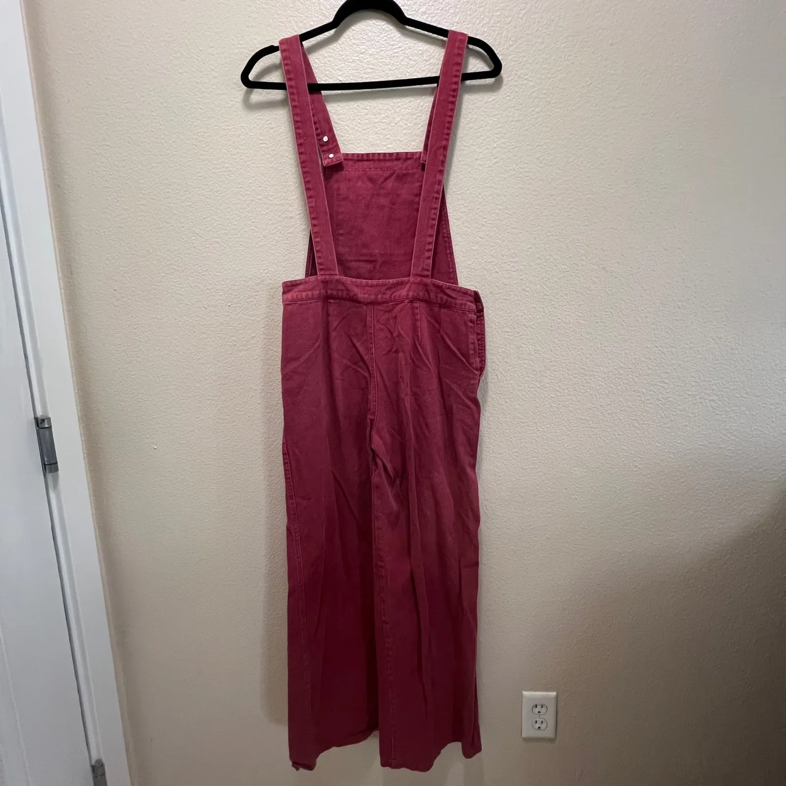Forever 21 Dark Red Maroon Denim Overalls Size Medium Jeans Fall Size Medium - Image 8