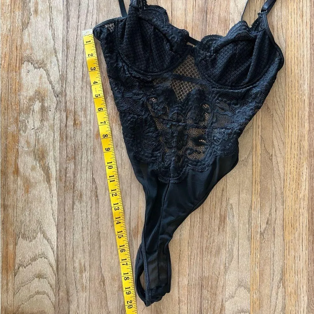 BLACK LACE BODYSUIT #0368 Size M - Image 6