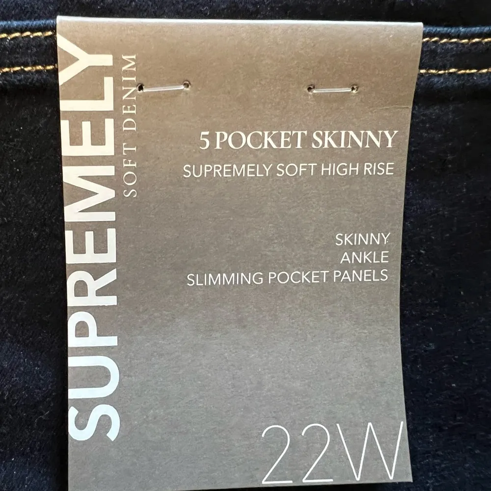 Soft Surroundings Supremely Soft Jeans NWT High Rise Skinny Ankle Dark Wash 22W - Image 10