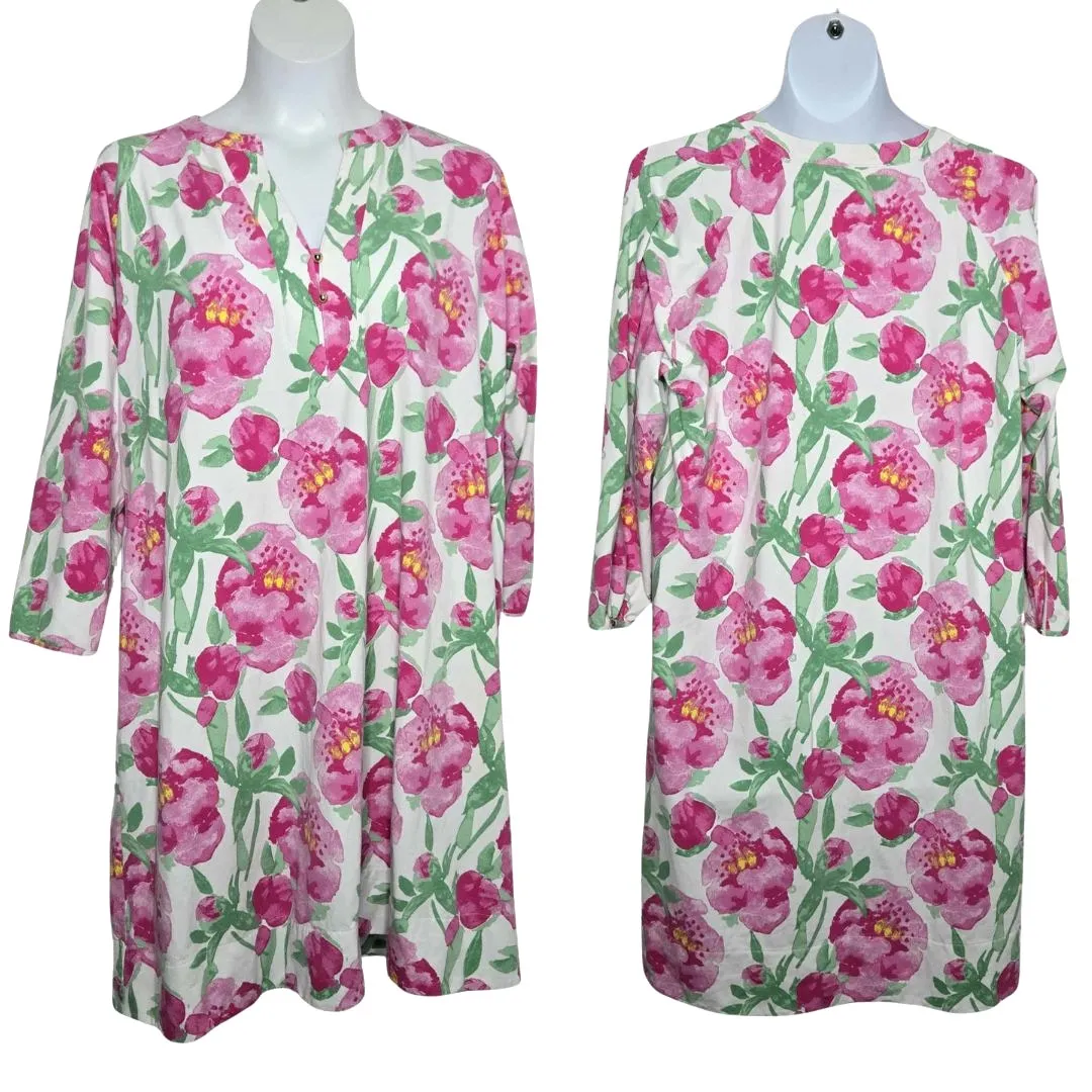 Duffield Lane Signature Stretch Cotton Sam Dress in Painted Peony Size XXL Pink - Image 2