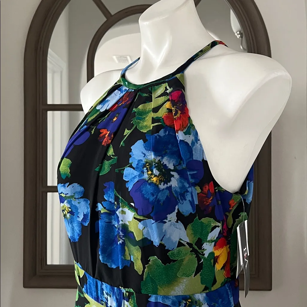 Betsy & Adam Printed Chiffon Halter-Neck Gown, Size 10, NEW - Image 12