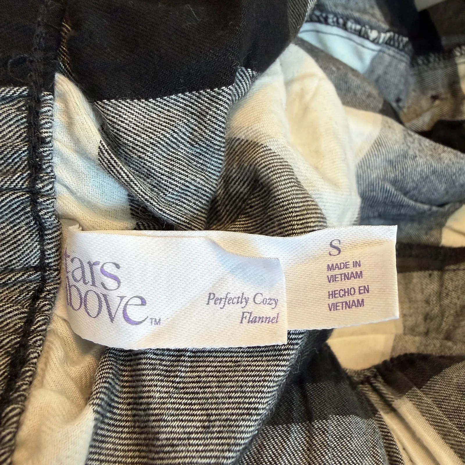 Stars Above Women's Cream and Black Flannel Jogger Pants - Size Small - NWT - Image 2