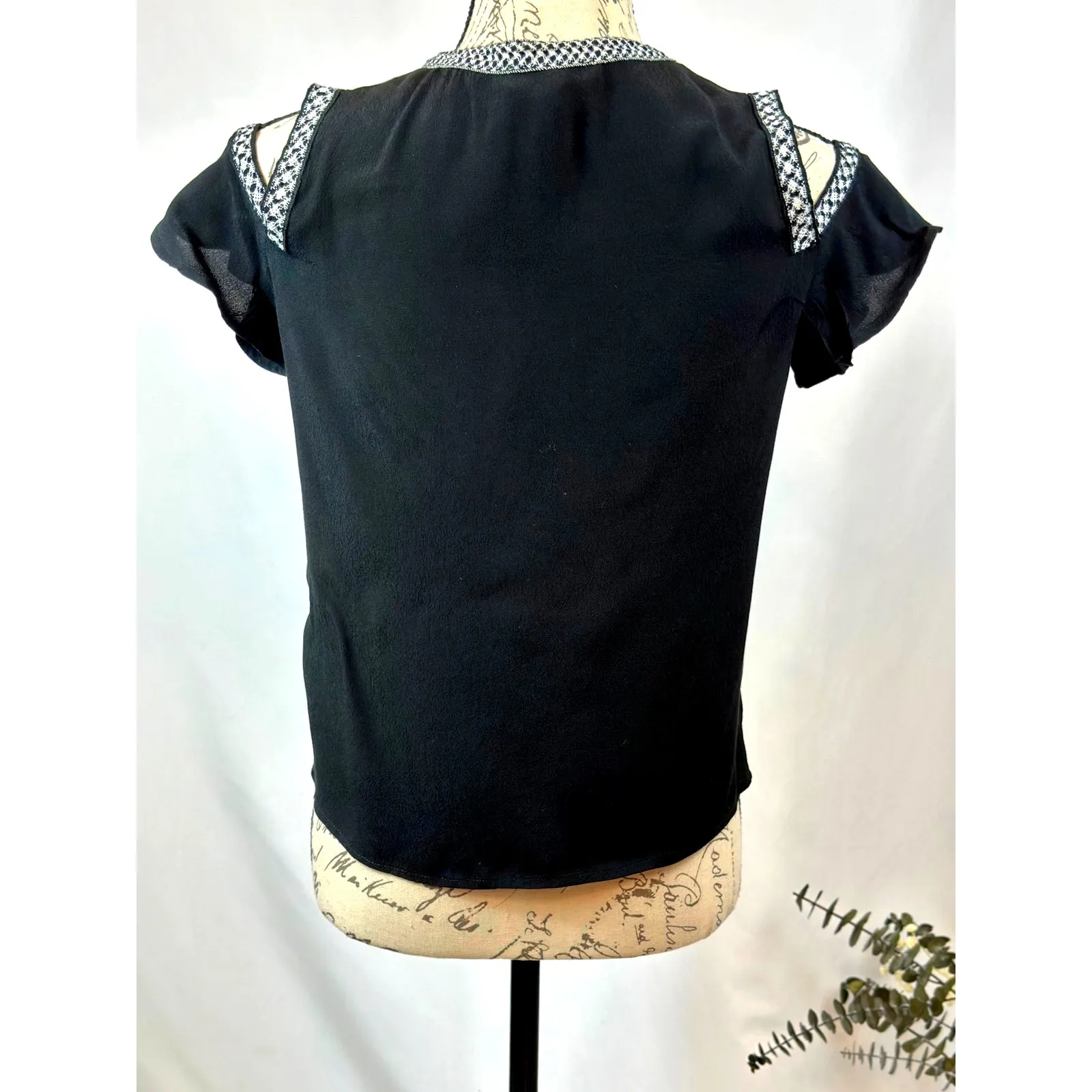 Maje Lisea Cold-Shoulder Crepe Top 100% Viscose Black S - Image 14