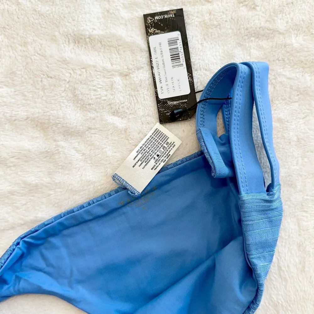 NWT Tavik Chloe Mini Cutout Slinky Rib Swim Bottom in Sea Blue - Image 3