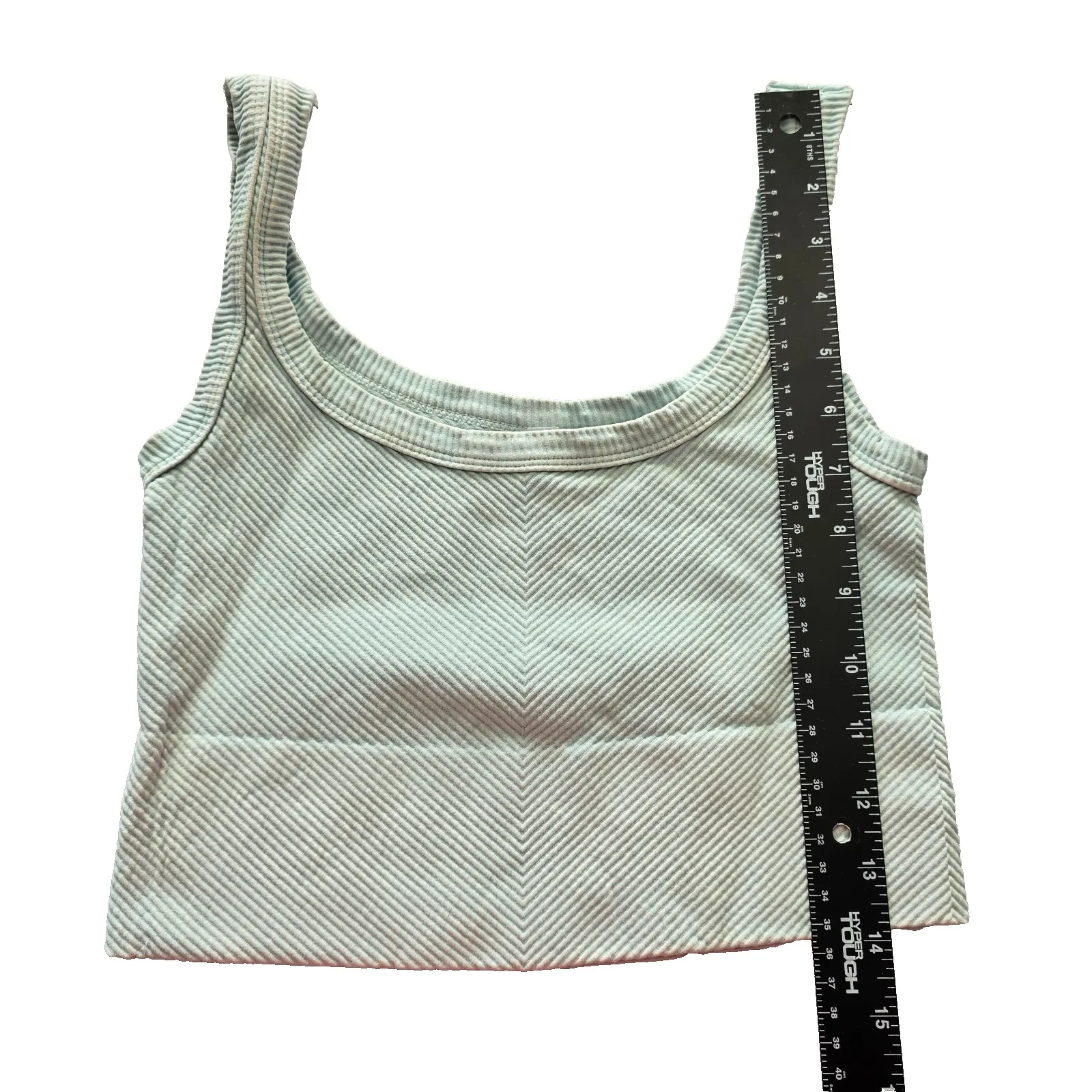 Ribbed Comfort Y2K Bra Top Wireless Pullover Stretch Sleep Nikibiki Blue Small - Image 4