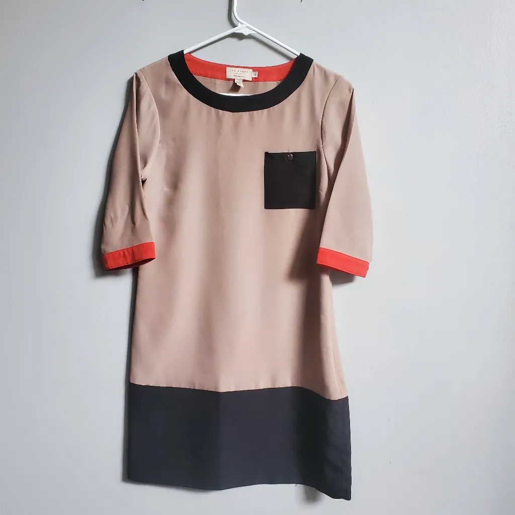 Ted Baker London 3/4 Sleeve Color Block Tunic Dress - Image 8
