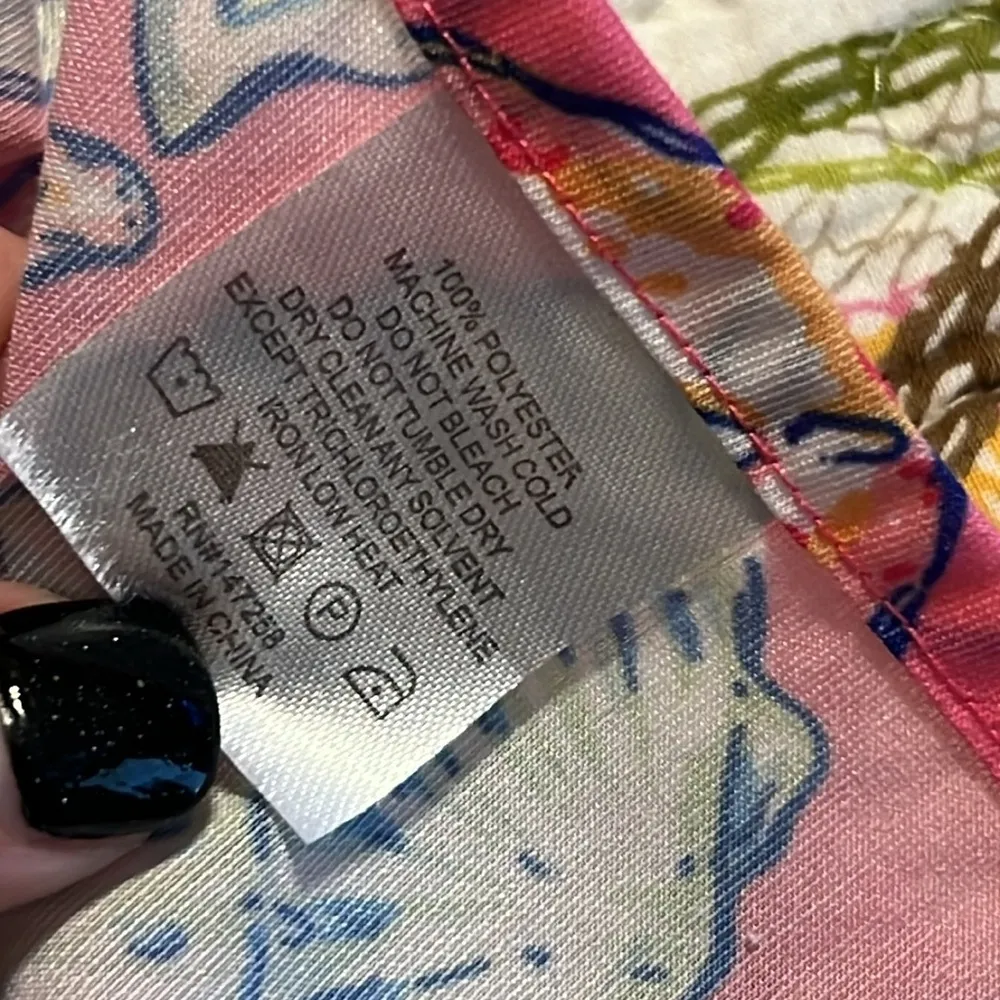 Simply Southern size L/XL shell blue lace coverup nautical print slit sides - Image 8