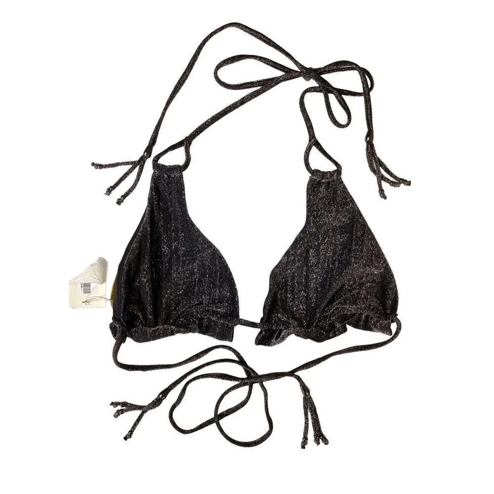New. Ramy Brook black sparkle knit bikini top. Medium. Retails $118 - Image 10