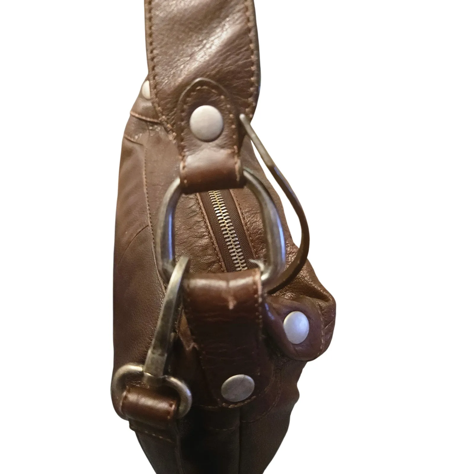 HOBO INTERNATIONAL Brown Leather Shoulder Crossbody Bag Purse - Image 2