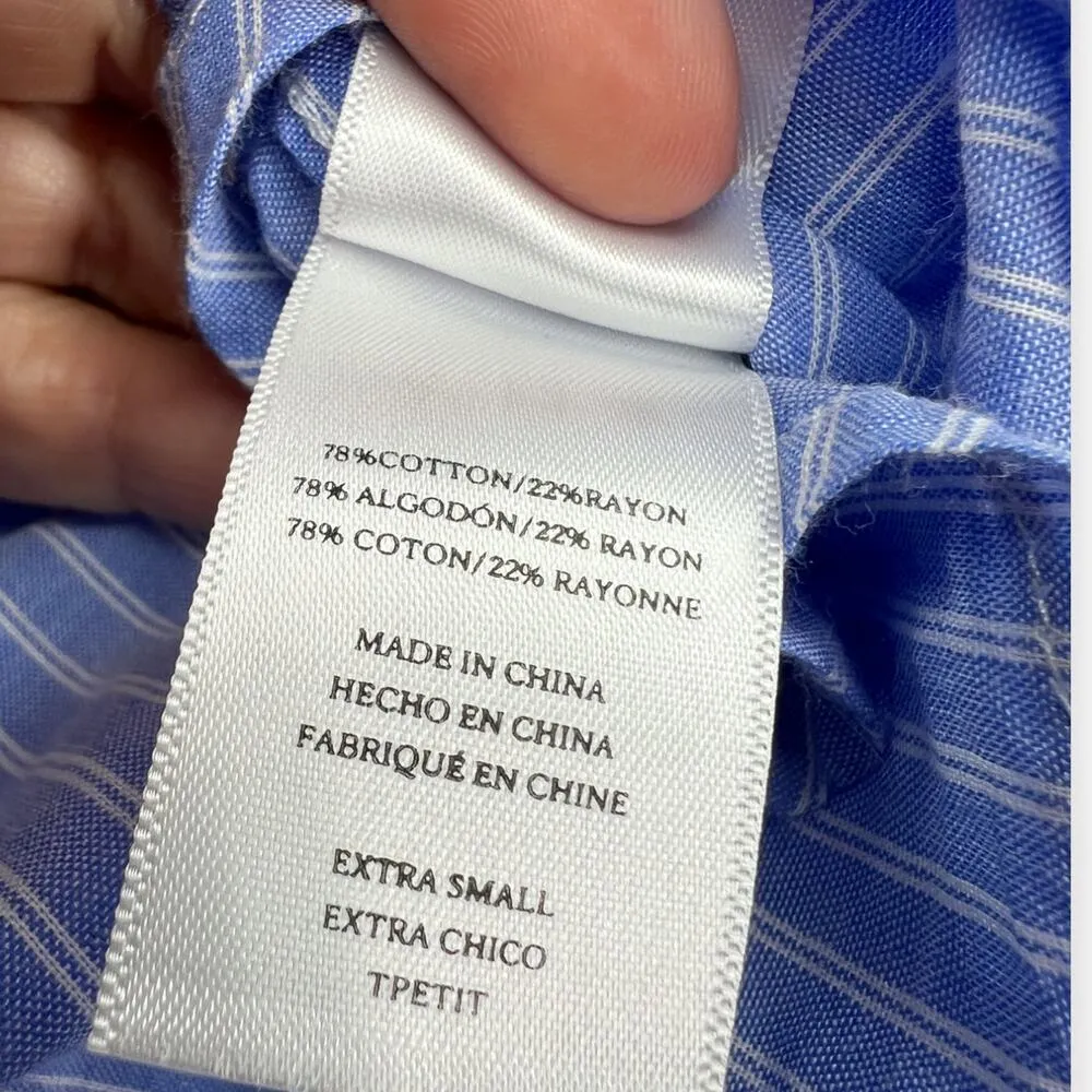 Rails | XS | Lizzi Shirt Ruffle Sleeve Poplin Blue White Stripes Button up Top - Image 9