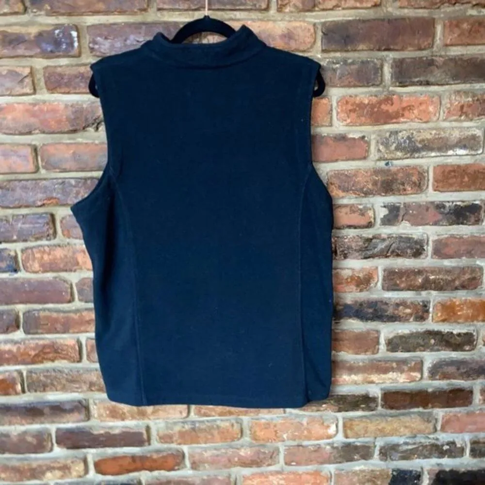 Kinetic Plus Solid Black Fleece Full Zip Sleeveless Vest Women's Size XL - Image 6