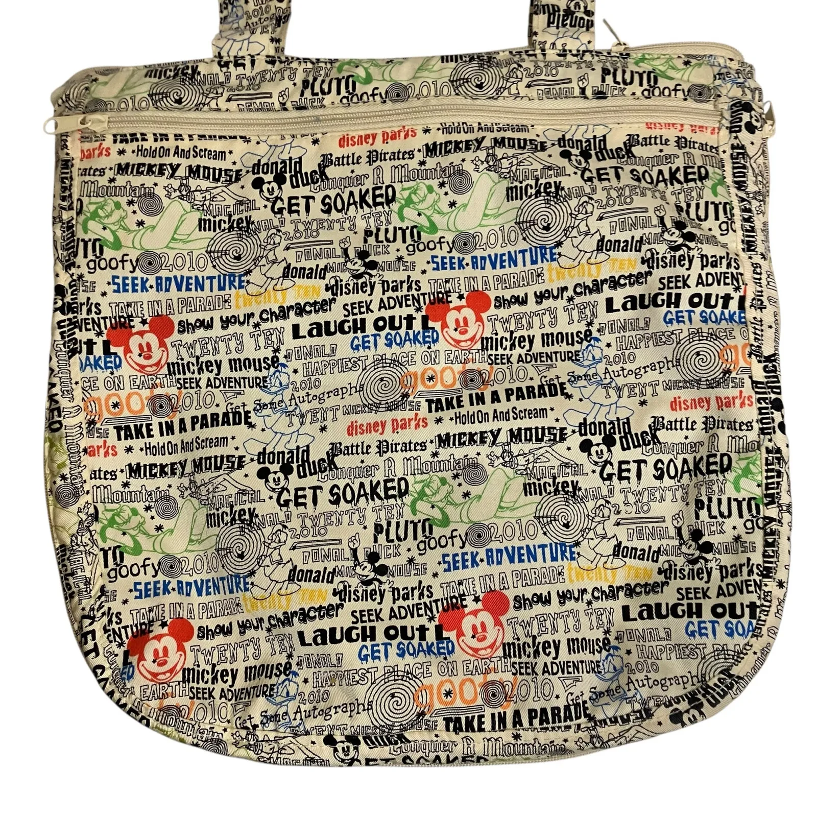 Disney Parks 2010 Multicolor Graphic Expandable Tote Bag - Image 6