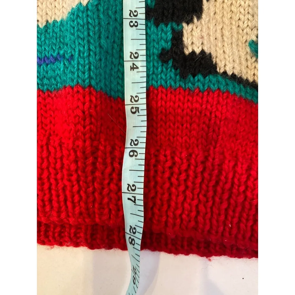 Vintage Australian Animals Wool Sweater Sz Lg Koala Kangaroo Red Warm Women’s - Image 10