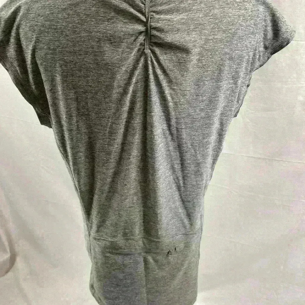 Athleta Sleeveless Bike Cycle Tank Top Large Grey Quarter Zip Gathered - Image 4