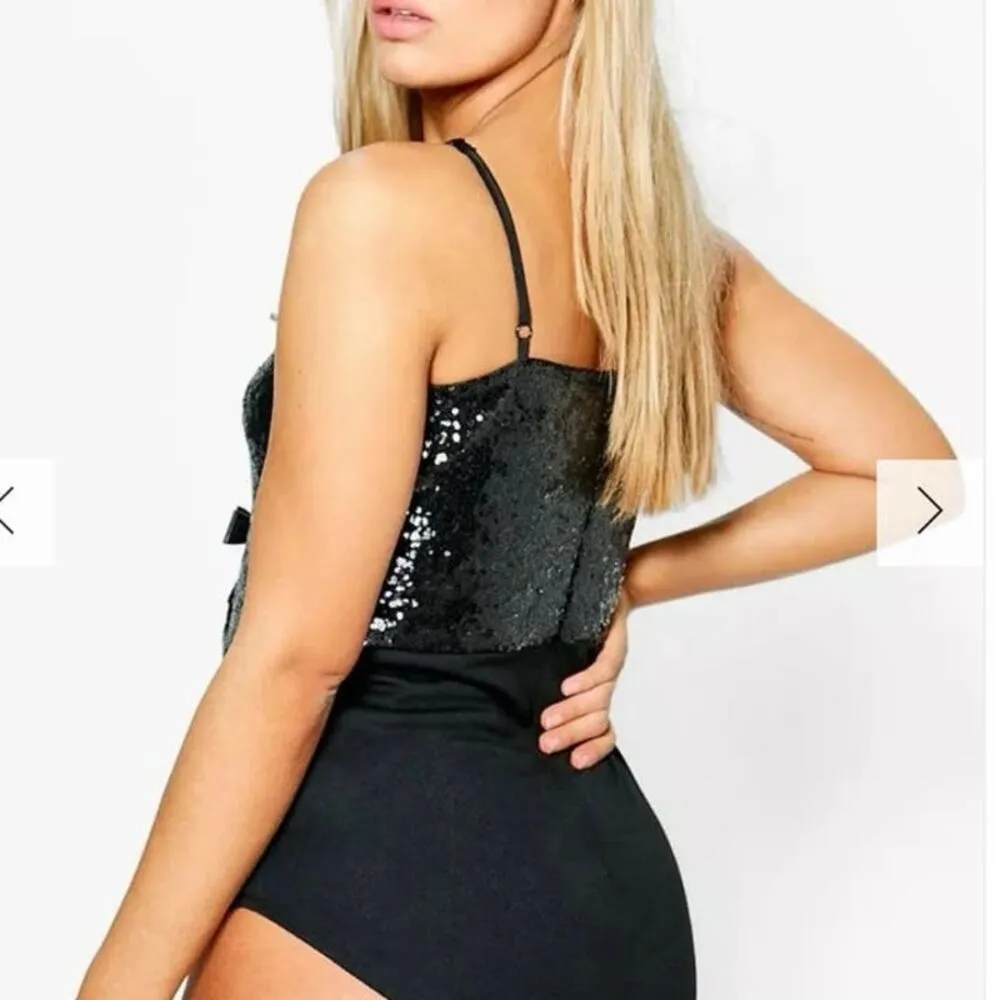 BooHoo Brand Black Sequin Body Suit, $24, Size 14, B50 - Image 9