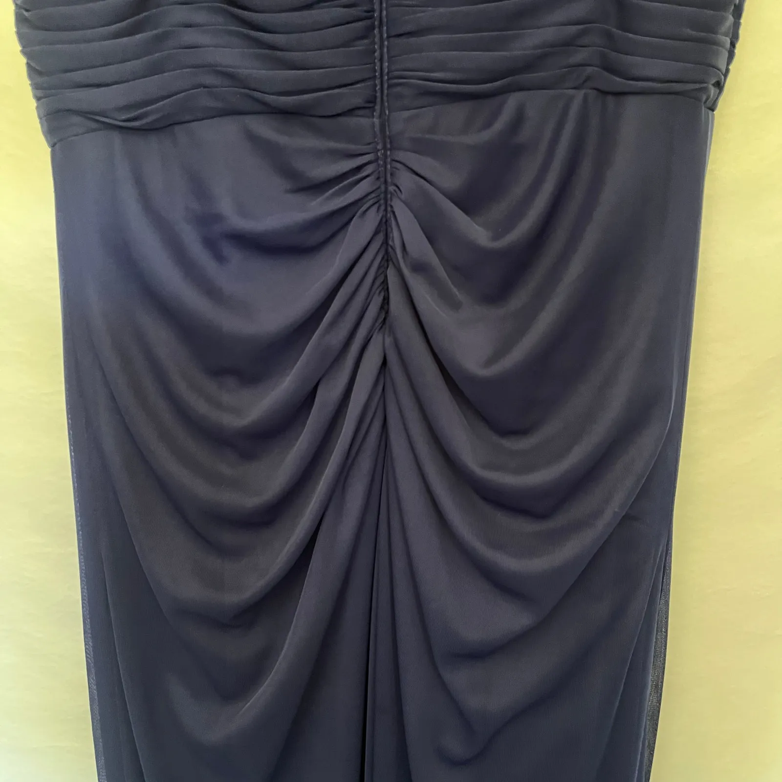 Alex Evening Off Shoulder Full Length Dress 10 Navy Holiday Wedding Bling Formal - Image 8