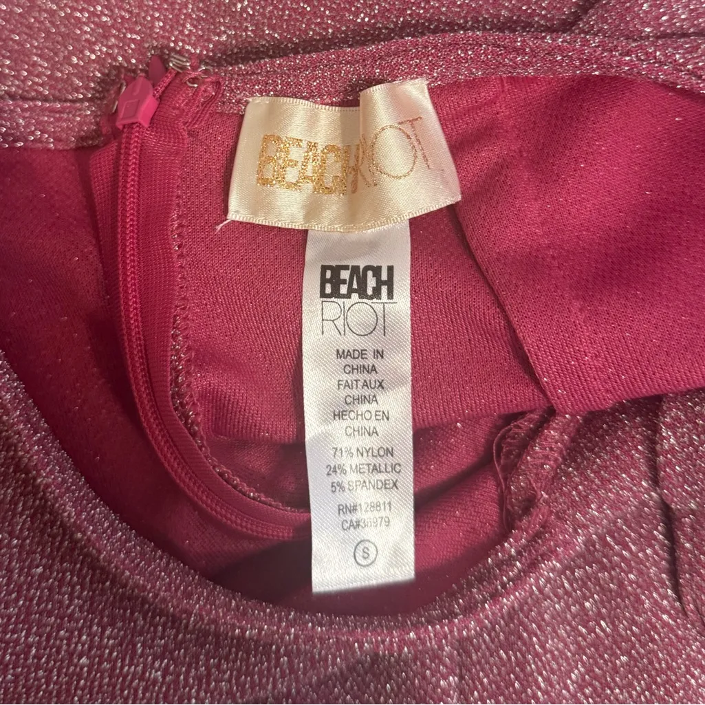 Beach Riot Suki Skirt in Beetroot Purple Shine - Image 5