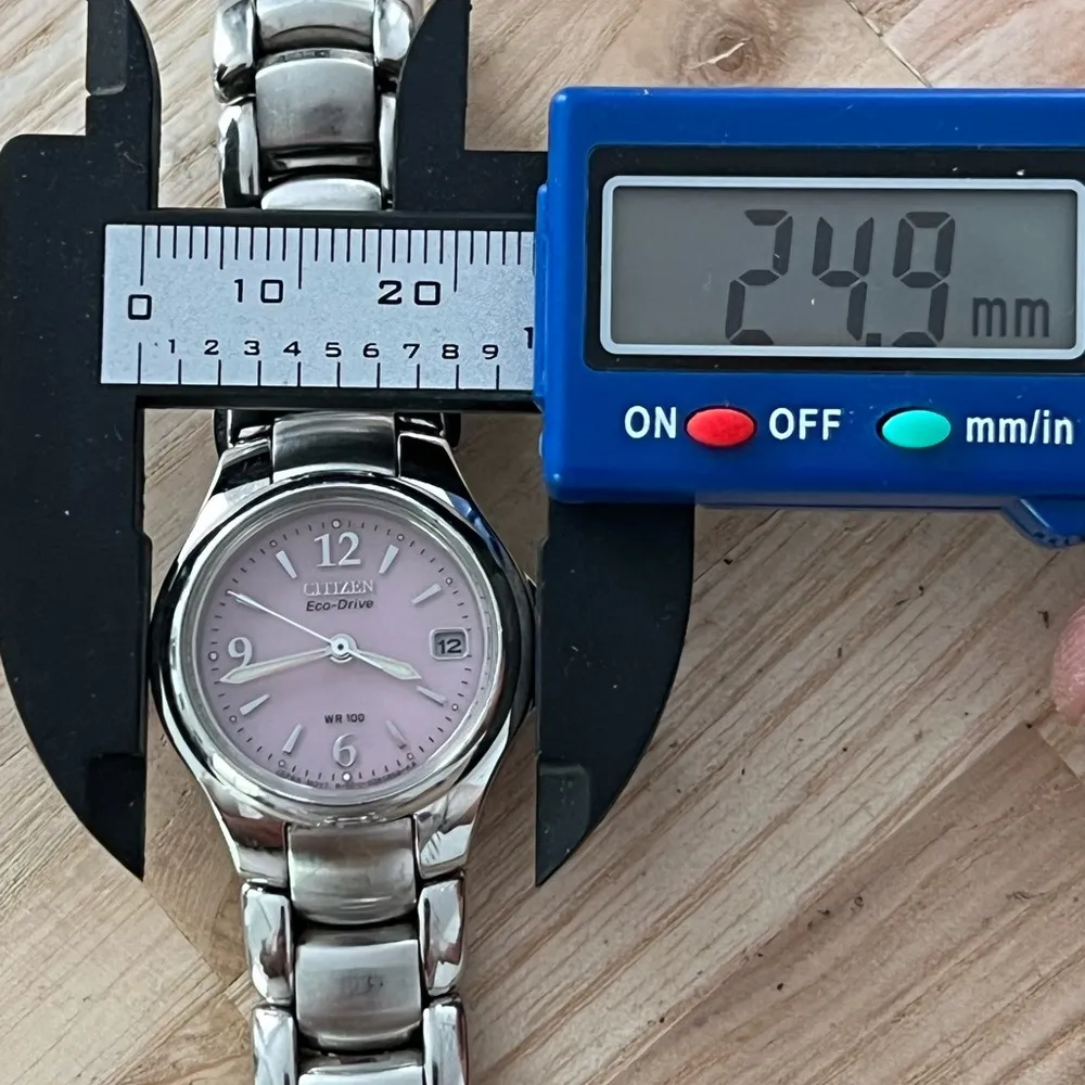 Citizen Eco-Drive Ladies Watch Pink Dial Stainless Bracelet Date Window WR100 - Image 13