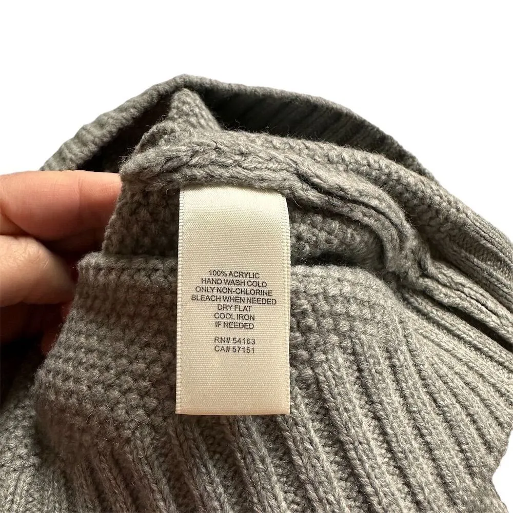 Eliza J Women's Large Gray Cable Knit Turtleneck Sweater Dress Knee Length - Image 7