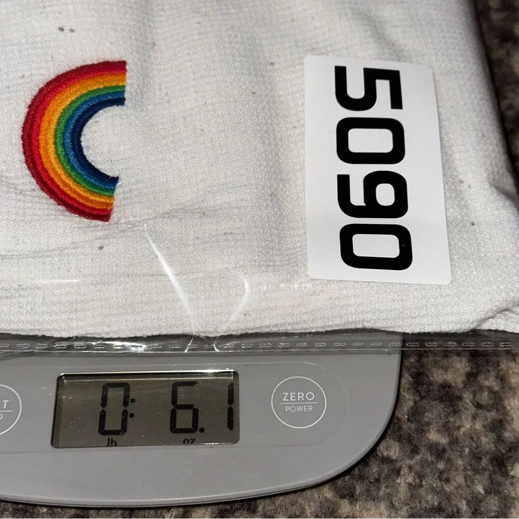 Aviator Nation Women’s Size Large White Rainbow Cuff Thermal Jogger Pants - Image 5