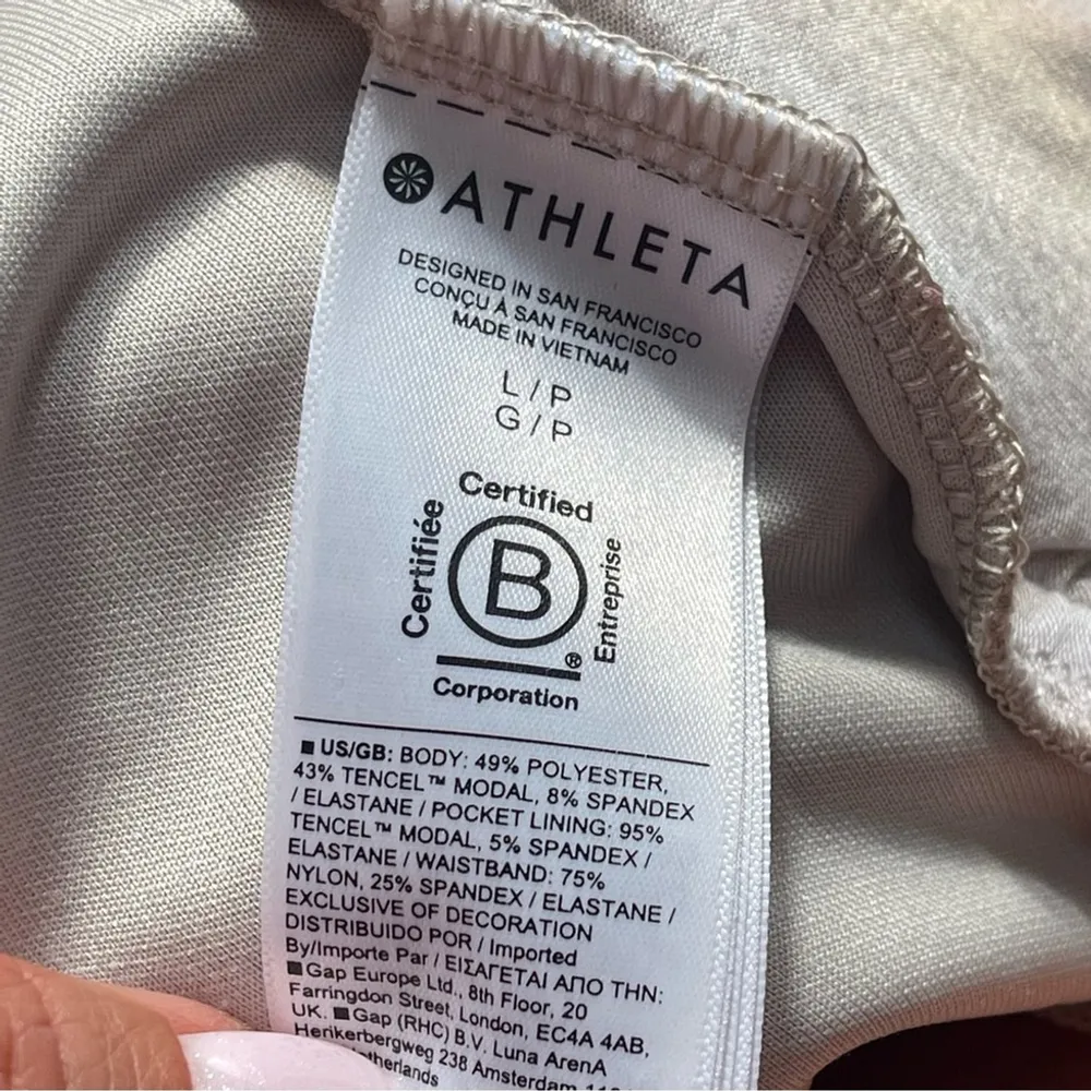 Athleta Alicia Keys wide leg double waist pants athlesure Albacore Sz Large P - Image 11