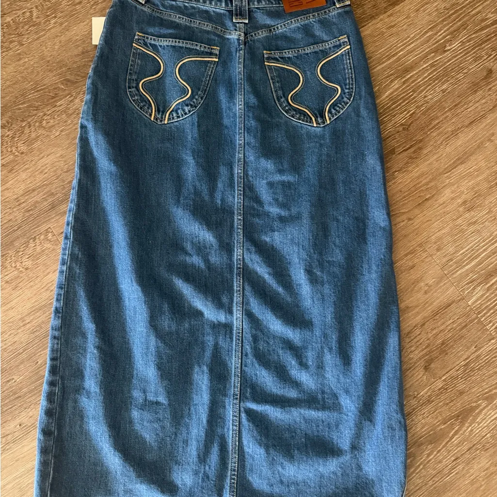 Gap x Cult Gaia Asymmetrical Denim Maxi Skirt Indigo Size 29 US 8 New with tags Blue - Image 13