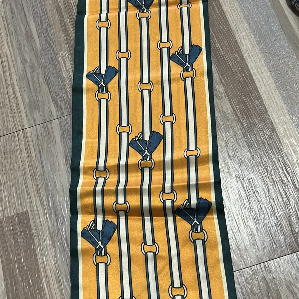 Striped Scarf with Tassel Design Orange - Image 2