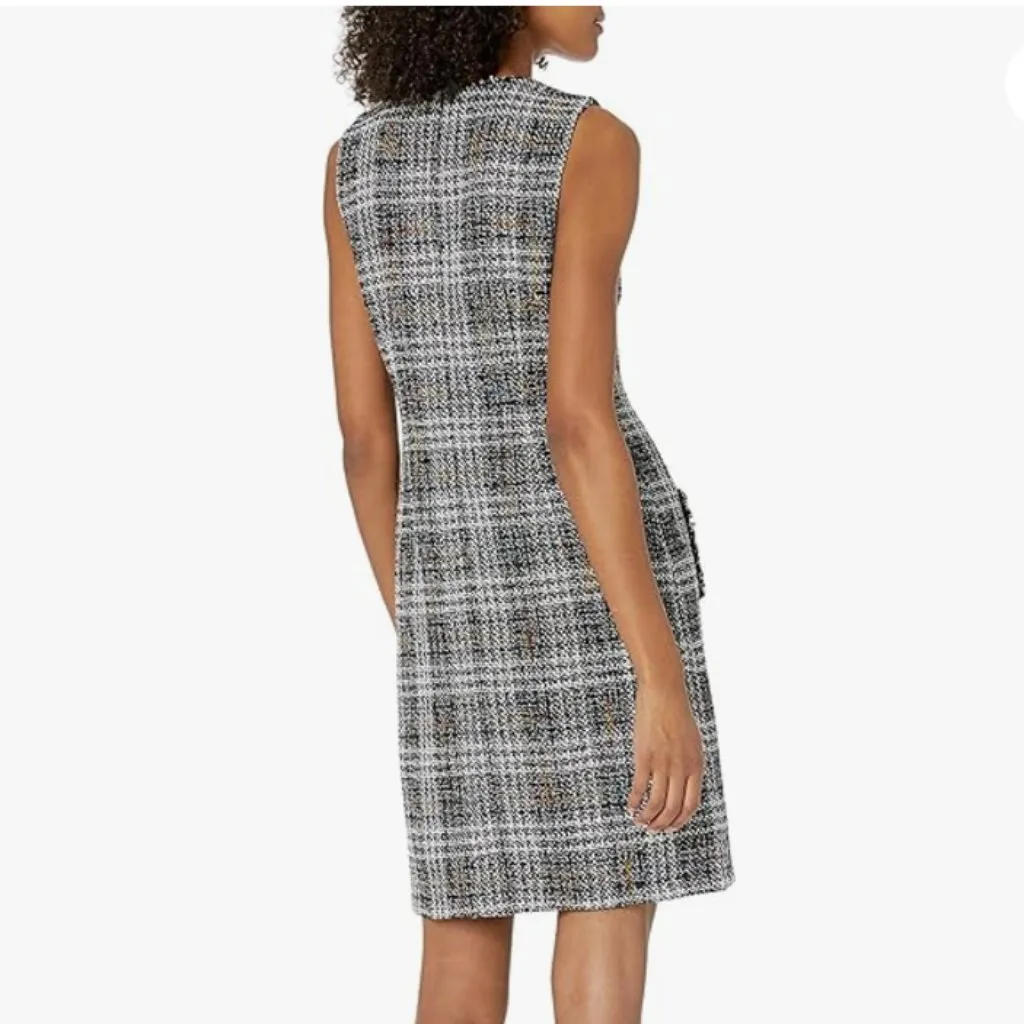 NWT KARL LAGERFELD Women's Tweed Shift Dress with Pockets - Image 3