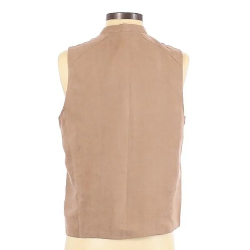 Jack by BB Dakota Meiko Faux Suede Vest Size Small Moto Tan Cream - Image 5