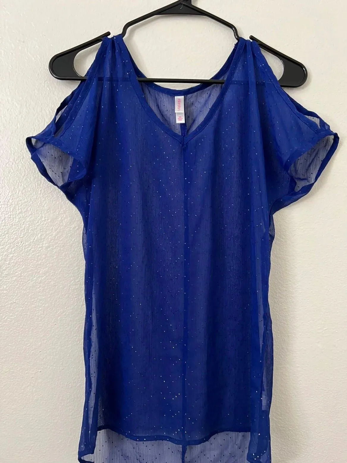 Xhilaration Royal Blue Cold Shoulder Blouse - Image 3