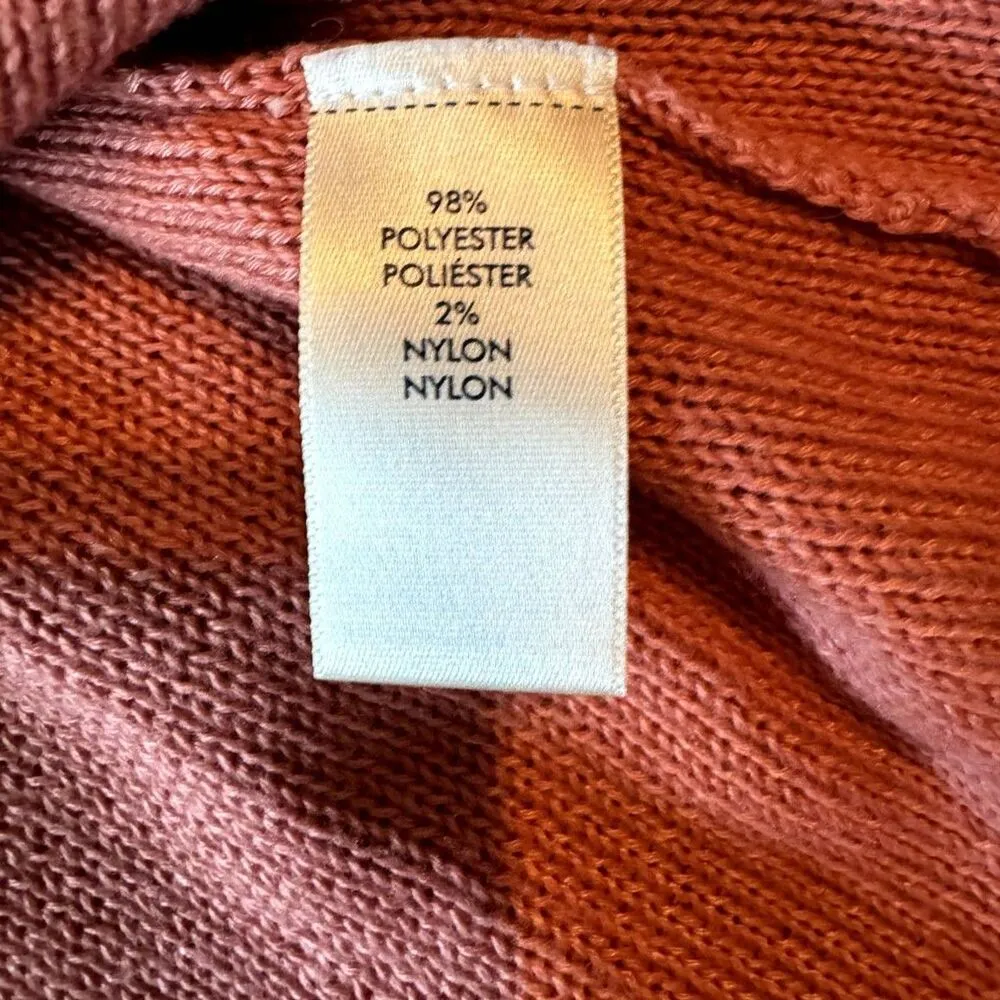 BKE | Pointelle Tank & Cardigan Sweater Set Distressed in Deep Peach Size Medium - Image 10